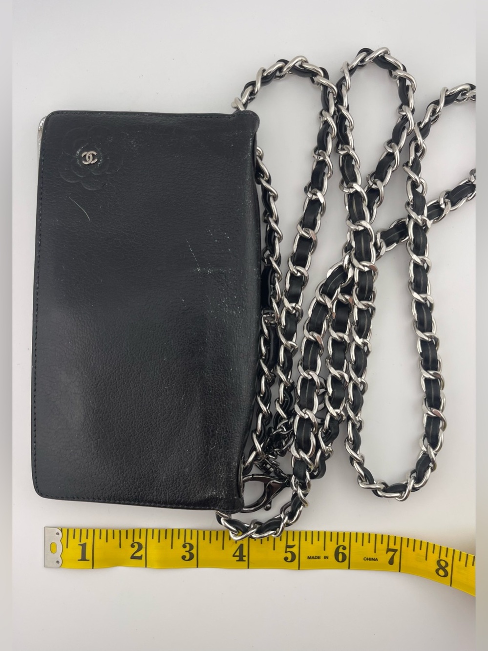 Vintage CHANEL Black Leather Wallet on Chain from 2009-2010. - Picture 16 of 16